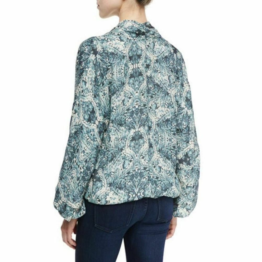 Haute Hippie Tapestry Floral Silk Faux Wrap Blouse‎ - Picture 2 of 4